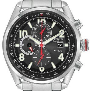 Citizen Eco Black Dial 45mm Chrono Watch